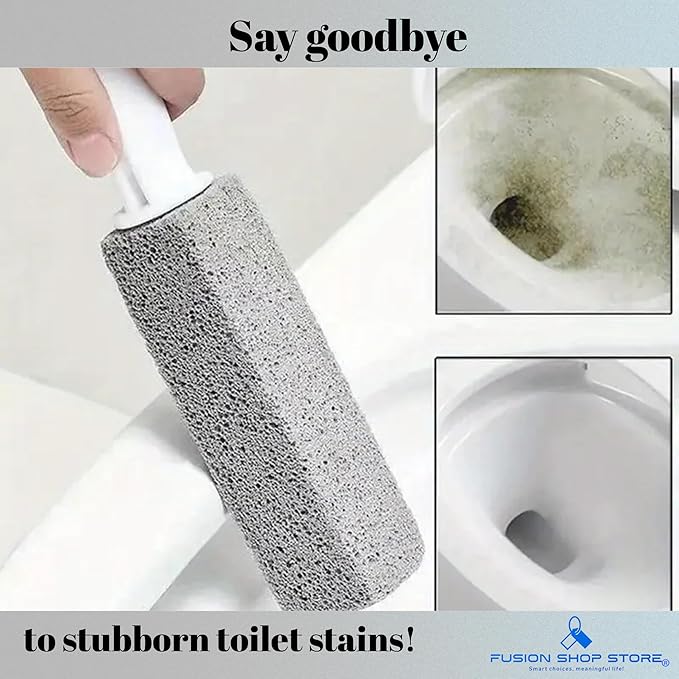 4 Pack Pumice Stone Toilet Bowl Cleaner with Handle – Heavy Duty Toilet Pumice Stick for Hard Water Stains, Calcium & Rust Removal – Toilet Bowl Ring Remover Cleaning Tool