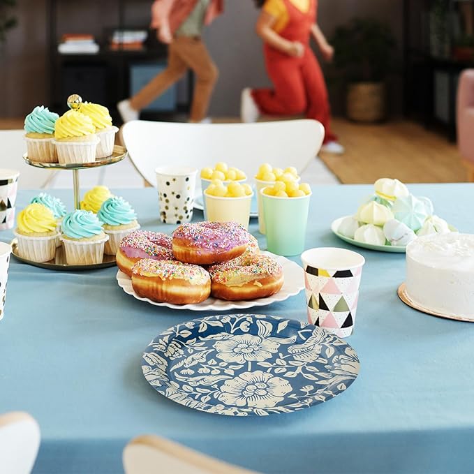 60Pcs Vintage Wildfloral Paper Plates Colorful Wildflower Disposable Plates 9 Inch Floral Decorative Dessert Plate for Appetizer Party Tableware Supplies Table Decor, 6 Designs
