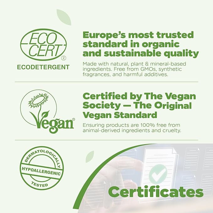 Dishwasher Detergent Gel, Plant-Based Dishwashing Liquid, Non-Toxic, Hypoallergenic, EcoCert Certified, Vegan, Streak-Free Clean, 45 Washes, 33.8 fl oz (1000 ml) - 2 Pack
