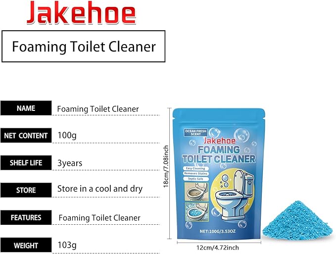 Foaming Toilet Cleaner, Ocean Fresh Scent, 3.53 oz, Easy Cleaning, Septic Safe