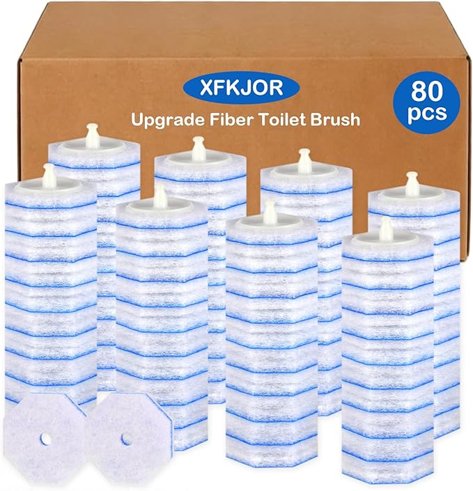 80 Count Toilet Wand Refills for Clorox Toilet Wand - Toilet Bowl Cleaners with 5X Cleaning Power, Upgrade 3-Layer Thickened Toilet Brush, No Falling Apart | 360° Efficient Cleaning