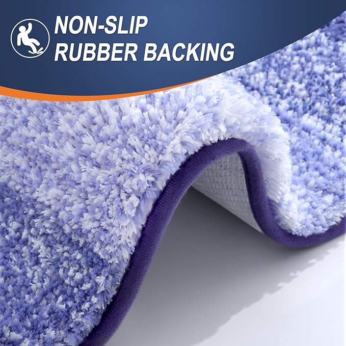 OLANLY Bathroom Runner Rugs Mat 59x24, Extra Soft Absorbent Microfiber Bath Rugs, Rubber Backing, Quick Dry, Washable Long Bath Mats for Bathroom, Tub and Shower, Home Decor Accessories, Blue-Violet