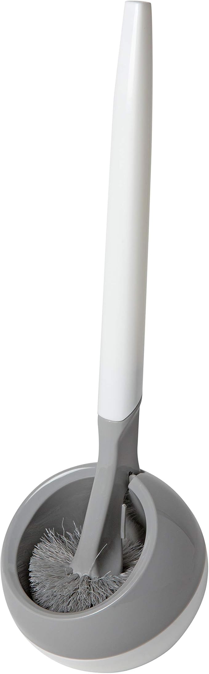 Bath Bliss Quarter Note Bathroom Toilet Brush | Dimensions : 4.72" L x 4.72" W x 14.57" H | Bathroom Clean | Rust Proof Material | Durable | Compact Design | Grey