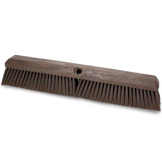 SPARTA Omni Sweep – 18" Heavy Duty Broom Head for Outdoor and Indoor Use, Nonabsorbent Block, Multi-Surface Deck Brush for Garage, Patio, Kitchen, and Concrete, Brown, Pack of 12