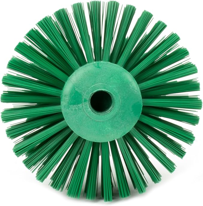 SPARTA Industrial Tank Brush Head Pipe Brush Head, Drain Brush with 3/4" Thread Hole (Handle Not Included) for Commercial Use, Plastic, 6 x 4.3 Inches, Green