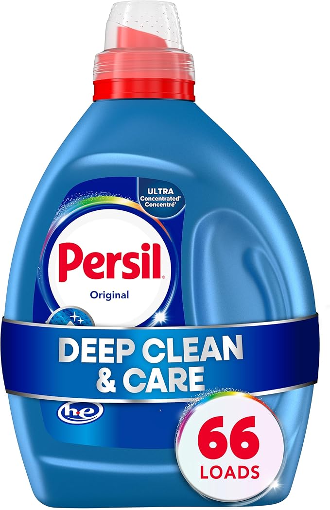 Persil Original Everyday Clean Liquid Laundry Detergent, 50 Fl Oz, 66 Loads, Ultra Concentrated, Deep Clean & Care for Colors & Whites, Laundry Soap for All Water Temperatures, HE Safe