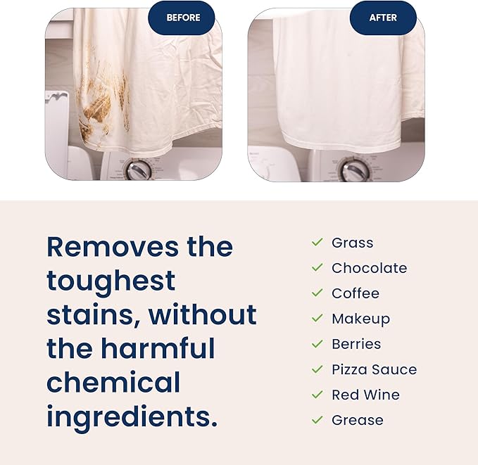 Truly Free Natural Laundry Detergent for Sensitive Skin | Eco Friendly, Plant Based, Baby Clothes Safe | Clean & Easy Powder to Liquid, 1 Pack Detergent + 1 Empty Reusable Jug | Unscented, 50 Loads