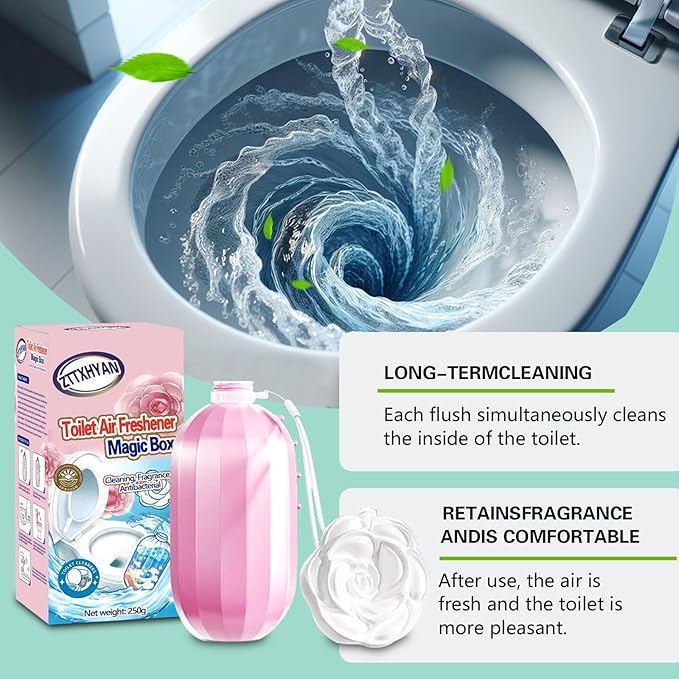 Automatic Toilet Bowl Cleaner,Household Cleaning Solution,Scented toilet cleaner,Natural Long Lasting Toilet Cleaner for Hard Water Stains & Rings (1, 250g)