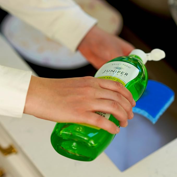 Juniper CLEAN, Dish Soap, Green Apple Scent, Liquid Dish Washing Soap Squeeze Bottle 25 Fl Oz (Pack of 1)