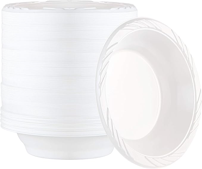 200 Count Disposable 18 ounce White Plastic Soup Bowls