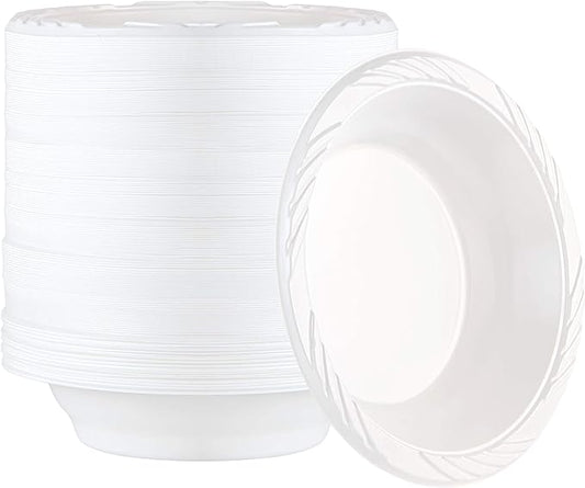 200 Count Disposable 18 ounce White Plastic Soup Bowls
