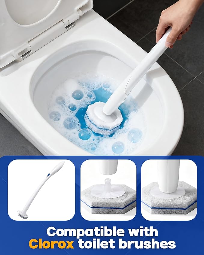 80Pack Toilet Wand Refills Compatible with Clorox Toilet Brushes, Instant Foam Cleaning, Secure Lock No Slipping, Odor Neutralizing, Easy Snap-On Design