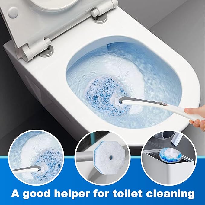 50Pcs Disposable Toilet Brush Refills, Compatible with Most Toilet Brushes for Easy Bathroom Cleaning - Disposable Bowl Cleansing Wand Heads