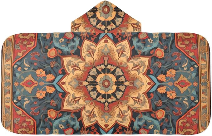 Hooded Towel for Kids Tribe Floral Beach Wrap Bath Towels 50x23.5in
