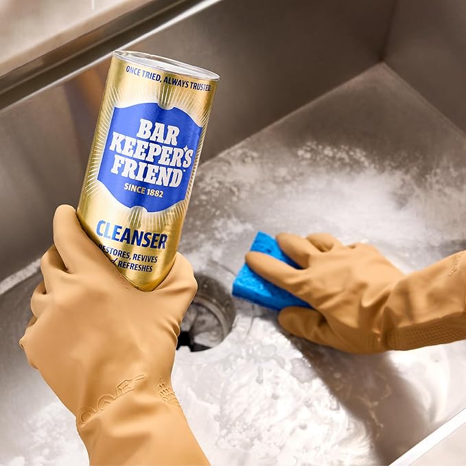 Bar Keepers Friend Powder Cleanser, 12 oz x 2, Multipurpose Cleaner, Degreaser & Remover for Burnt Stainless Steel Pots and Pans, Rust Stains, Hard Water Deposits & Soap Scum