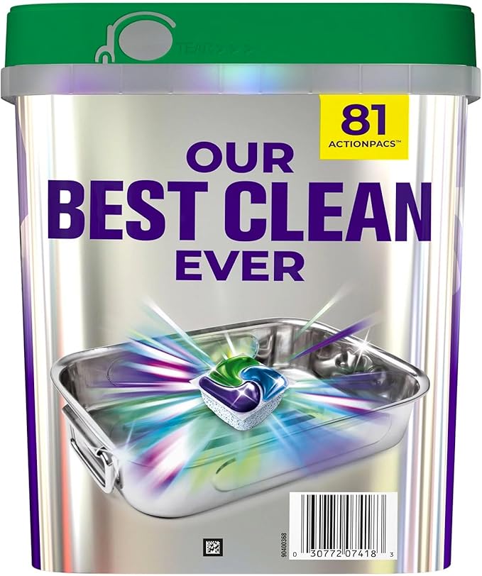 Cascade Platinum Plus ActionPacs Dishwasher Detergent Pods, Fresh Scent (81 Ct)