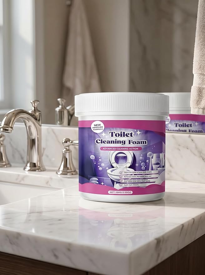 2026 New Toilet Cleaner, Touch Free Foaming Powder, Cleaning Foam, Foam Cleaner, Deep Cleaning, Limescale & Rust Stain Removal for Home & Bathroom (2)