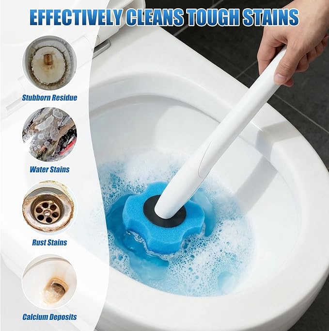 50PCS Toilet Bowl Wand Refills, Replacement Heads for Bathroom Washroom Cleaning Pads, Disposable Toilet Brush Refills Compatible with Household Brushe Scrubber Cleaning Refill Pack Ocean Fresh Blue