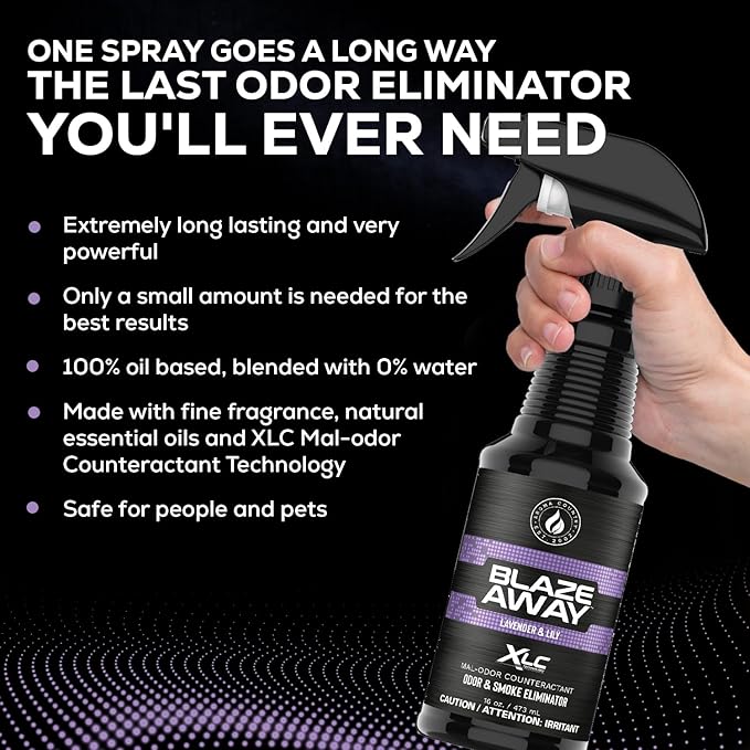 Blaze Away Commercial Air Freshener & Odor Eliminator for Strong Odor - Industrial-Grade Room Spray & Room Deodorizer for Home, Car, Smoke & Pet Odors - Long-Lasting Odor Absorber, Room Fresheners