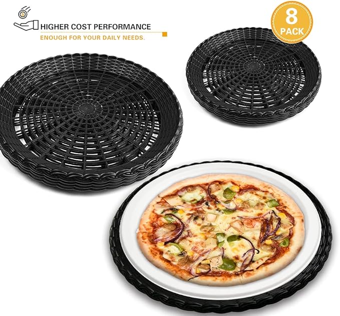 EBIGIC Paper Plate Holders, 8/12/24 Packs 9/10 Inch paper plate holders reusable Black Plastic Heavy Duty supports for Picnic Party Dinner