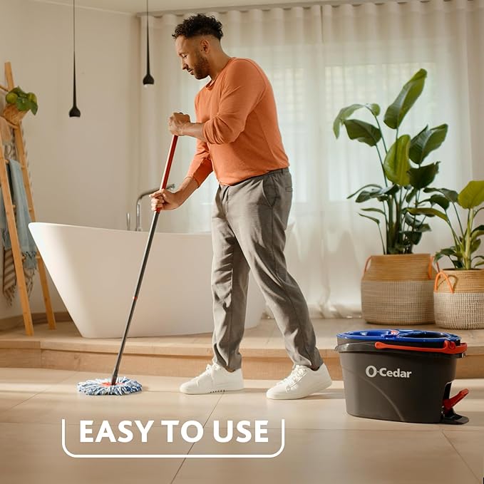 O-Cedar Genuine RinseClean Deep Clean Spin Mop Head Replacement (1-Pack) | 40% More Cleaning Power | Microfiber Refill | Machine Washable | Compatible with O-Cedar EasyWring RinseClean Spin Mop System