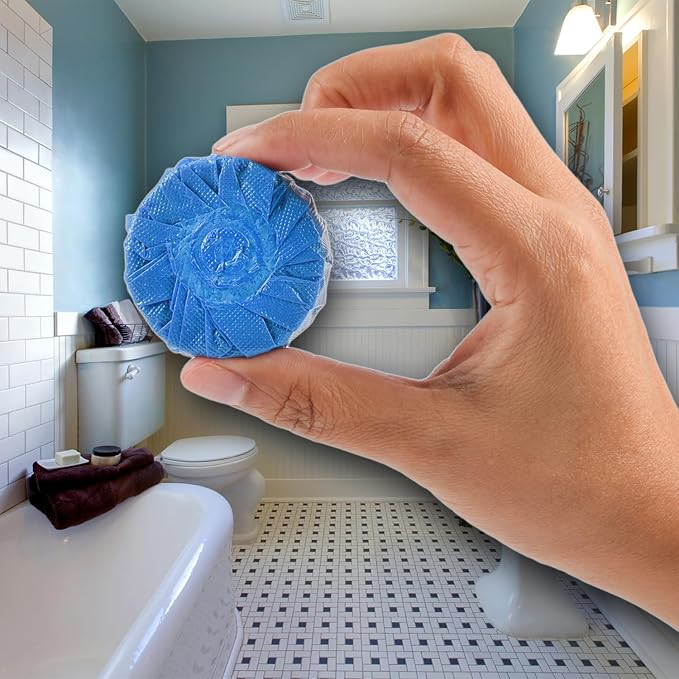 Toilet Bowl Cleaner Tabs, Blue Toilet Tank Tablets, Long Lasting In‑Tank Cleaner for Fresh & Clean Toilet with Every Flush (2 Pack /10 Tablets)