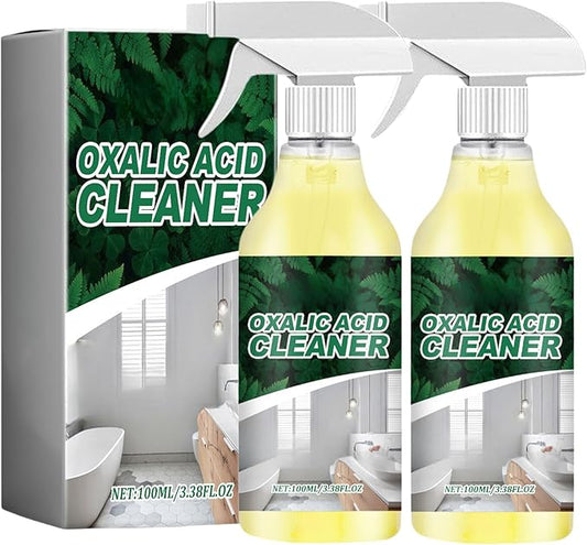 3.38 Fl.oz Oxalic Acid Cleaner Spray,Oxalic Acid Powder for Cleaning, for Toilet Bathroom, and Kitchen Floor Countertop, Multi-purpose (2PCS)