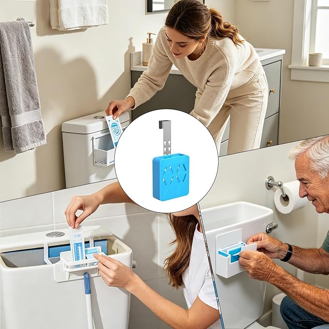 8.9x3x10.2cm Toilet Tank Tablet Holder - Toilet Tank Cleaner Tablet Holder, Adjustable Cleaning Tabs With Hooks | Cleaning Tabs Organization, Storage Basket For Home Bathroom Apartment School Dorm
