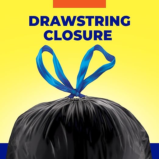 Hefty Essentials Extra Large 39 Gallon Trash Bags, 40 Count, Extra Large Trash Bags for Landscaping, Yard Waste, Basement Cleanouts, Home Remodeling, and More, Scent Free, Black