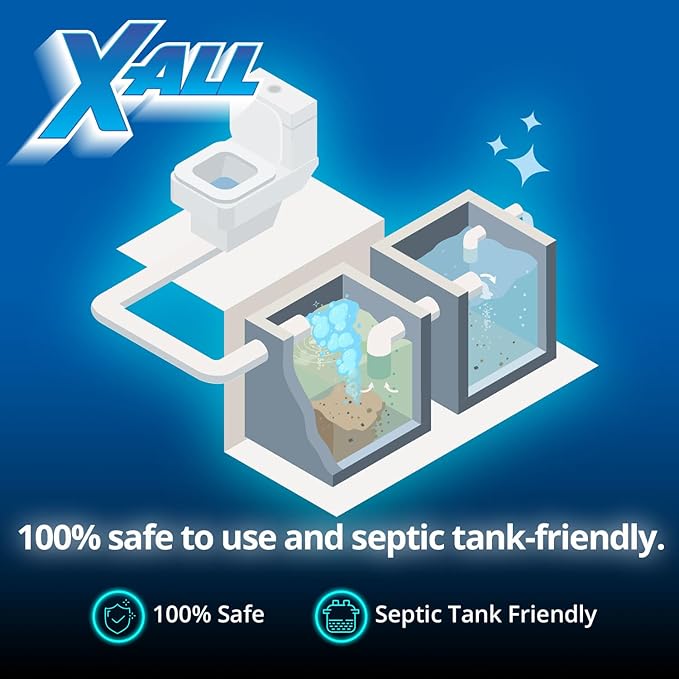 X-ALL Foaming Toilet Cleaner, Self-Activating Powder for Deep Cleaning, Fights Stains, Limescale and Mineral-Buildup (2)