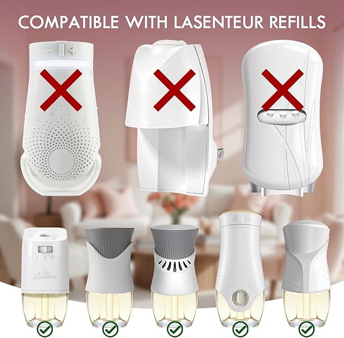 Plug In Air Freshener Refills for Home, Cherry Blossom, Raspberry, Balsam Fir, Coconut Scent Combination For Bathroom, 12 Count 7.92 FL OZ, Compatible with Air Wick & Glade, Not Include Glade Plus