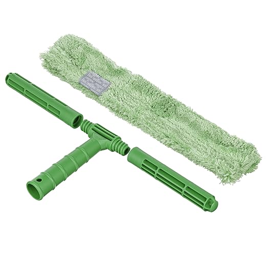 Unger Commercial 14" Microfiber StripWasher® with T-Bar Handle, Case of 10 – High Water Retention and Integrated Scrub Pad for Streak-Free Window Cleaning NC350