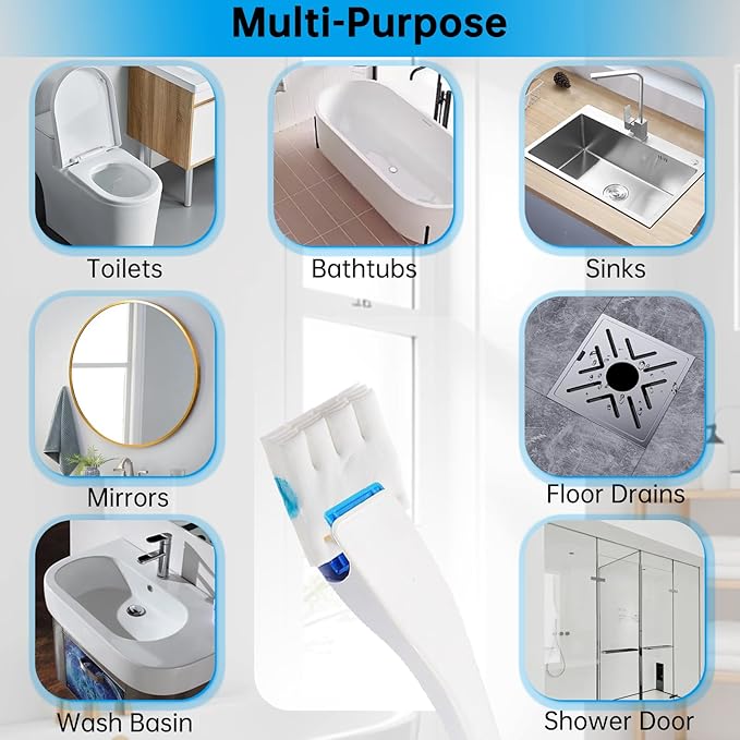 24 Pack Flushable Refills Compatible with Scrubbing Bubbles Toilet Bowl Brush, Disposable Cleaner Refills Pads for Scrubbing Bubbles Toilet Wand, Toilet Brush Refill Accessories (Only Pads)