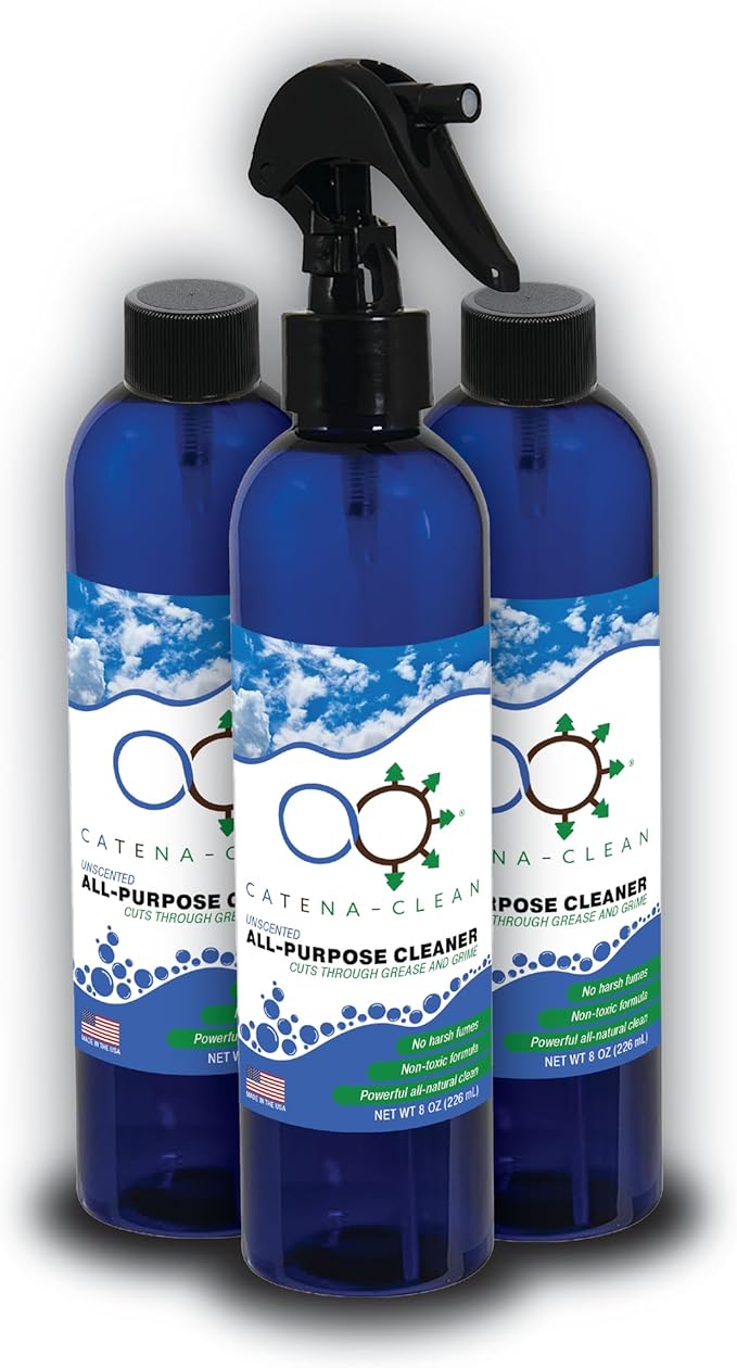 All Natural Unscented Bathroom Cleaner (Pack of 3) – Refreshing, Fast Acting, All Purpose Spray Cleaner for Toilet, Shower, Tile, Tub, & Sink – Descaler, Limescale, Grime, & Soap Scum Remover 8 fl. oz