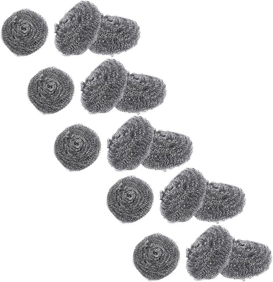 15pcs Steel Wool Scrubber Pot Cleaning Balls Set 22g Each Heavy-Duty Wire Dish Scrubbers for Kitchen Pan and Pot Cleaning Household Dishwashing Supplies