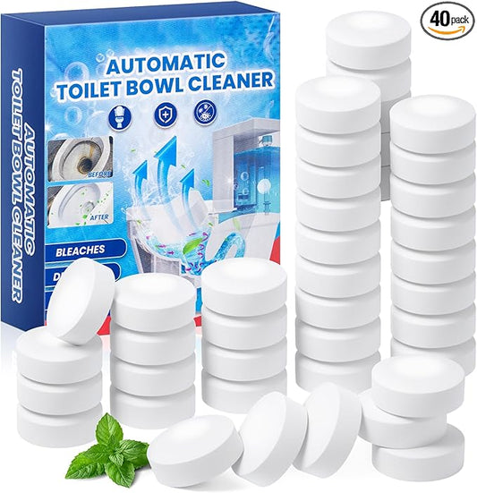 G · PEH Toilet Bowl Cleaner Tablets 40 Pack, Long-Lasting Drop-in Toilet Tank Cleaner,Fresh Scent - Deodorizing & Descaling, Continuous Cleaning for All Toilets get a Fresh Bathroom