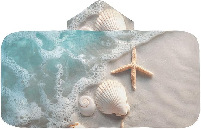 SUABO Kids' Bath Towels Sea Beach Hooded Towels for Boys Girls,Toddler Towels Multi-Purpose for Beach,Pool and Bathroom,23.5" x 50", Soft and Highly Absorbent