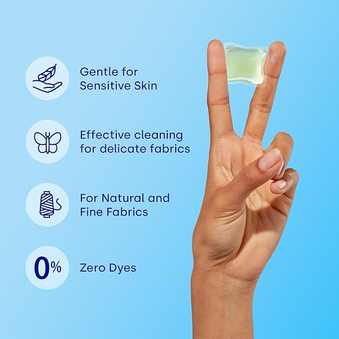 Dropps Sensitive Skin Laundry Detergent Pods, Crisp Breeze (64 Count) - Hypoallergenic & Dermatologist Tested | Dye Free | Laundry Pods for Sensitive Skin | Clean Ingredients | Plastic Free Packaging