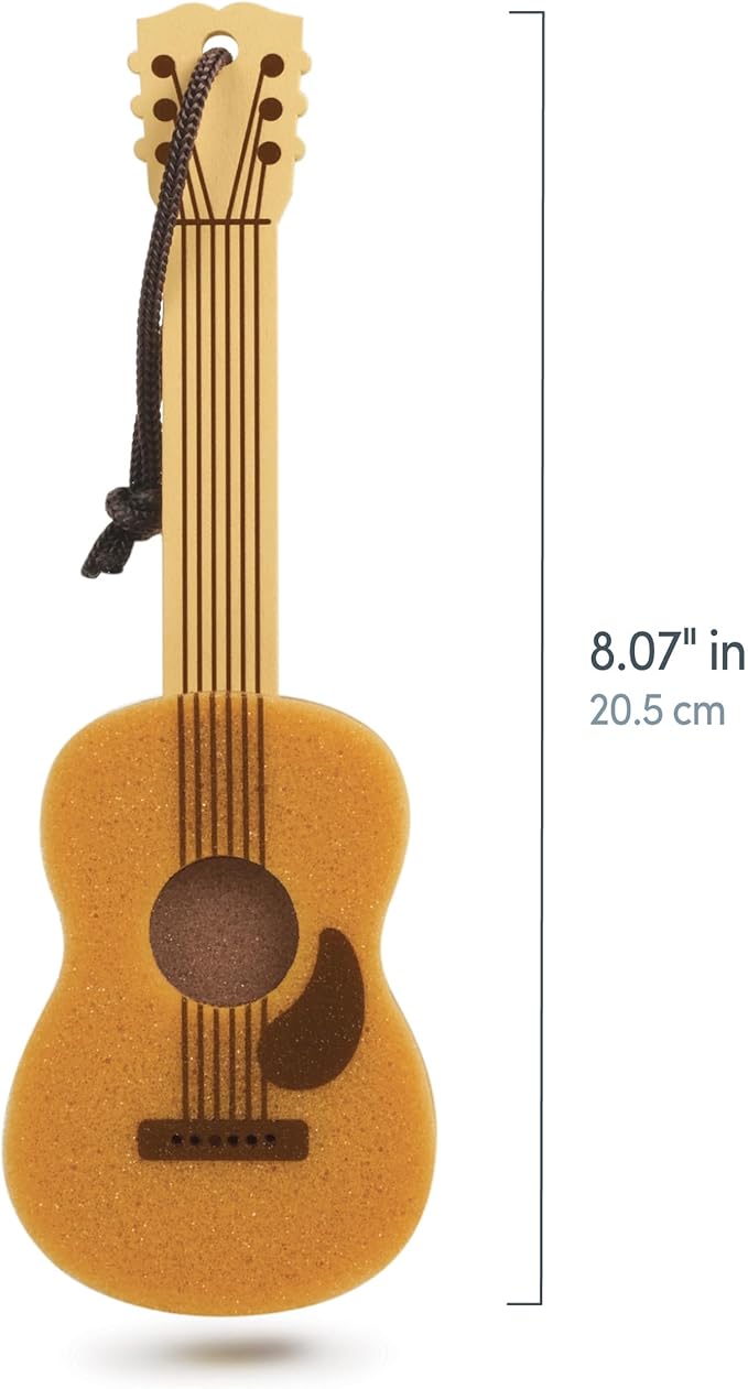 Genuine Fred Bottle Neck Guitar Bottle Brush Long-Handle Sponge, Fun and Unique Acoustic Guitar Design, Gift-Ready Packaging, Great for Music Lovers