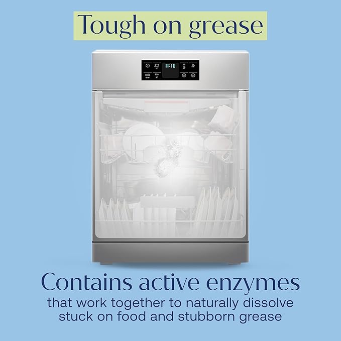 Fab Tab 100% Plastic-Free Dishwasher Detergent Tablets, Clean Ingredients, Fragrance Free, No Residue, Powerful Enzyme-Based Dishwasher Pods, 120 Count.