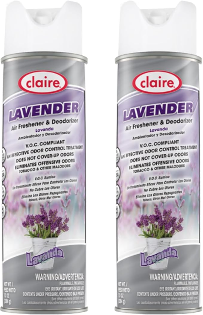Claire CL191 Lavender Hand Held Air Freshener; 10 Oz. Net Wt., (2 Pack)