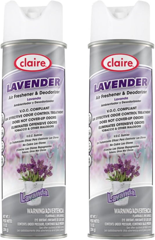 Claire CL191 Lavender Hand Held Air Freshener; 10 Oz. Net Wt., (2 Pack)
