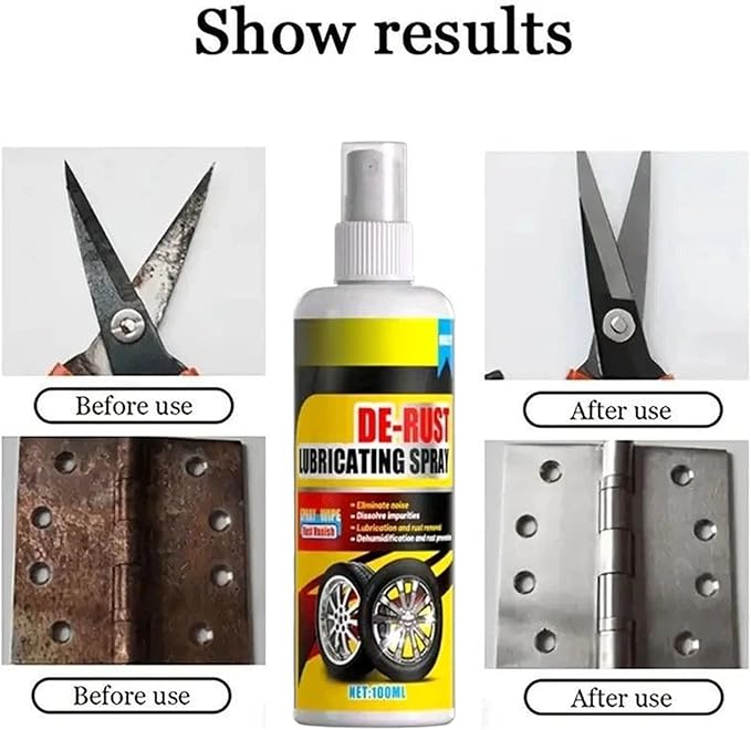 Rust Removal Spray, With Sponge, 100ml, Stain Cleaning Mist, Garage Rust Cleaner, Quickly Restoring Metal Surfaces, For Garage Trailer Driveway Brake Disc Motorcycle Car Kitchen Shower