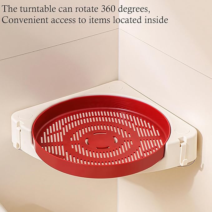 Rotating Wall Shelf with Drainage Systems Easy Installation Multiple Room Storage Organizers Sturdy Construction Drillless Rotating Shelf