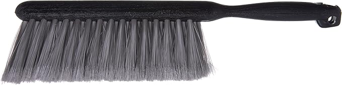 SPARTA Flo-Pac Bench Brush with Flagged Bristles, Small Counter Broom with Handle for Cleaning Smooth Surfaces, 8", 12 Count, Gray