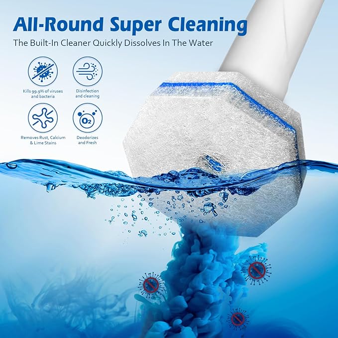 50 Count Toilet Wand Refills for Clorox, Disposable Toilet Brush Heads Compatible with Most Toilet Bowl Wand Refills System for Bathroom Cleaning