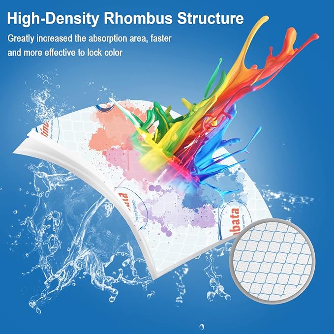 Binbata Color Grasper for Laundry 160 Count, Fragrance Free Dye Catcher Essential for Home Use, Dye Guard Grabber Sheets for Laundry in-Wash Sheets
