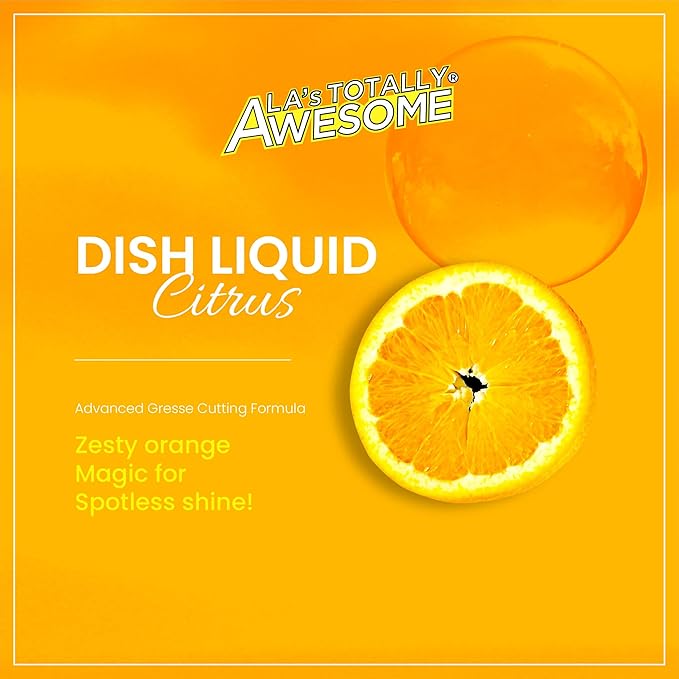 La's Totally Awesome Dish Soap Liquid – Citrus Scent (30 fl oz, Pack of 6) – Grease-Fighting Dishwashing Liquid from Awesome Cleaner Brand