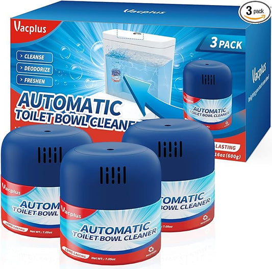 Vacplus Toilet Bowl Cleaners - 3 Pack, Automatic Long-Lasting Toilet Cleaner Bottles, Easy-to-Use & Powerful Cleaning