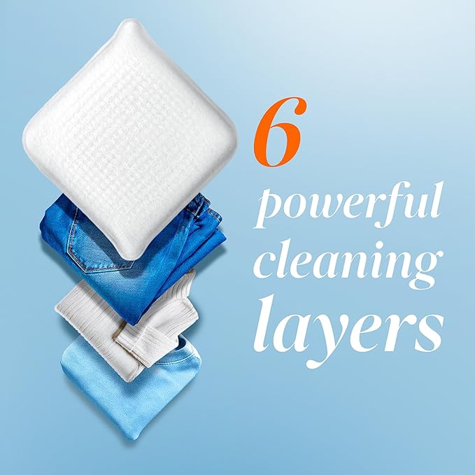 Tide evo Free & Gentle Tiles Fragrance Free Hypoallergenic Laundry Detergent Fiber Tiles for Sensitive Skin Works on 100% of Common Stains Safe for All Machines & Water Conditions,40 Count (Pack of 4)